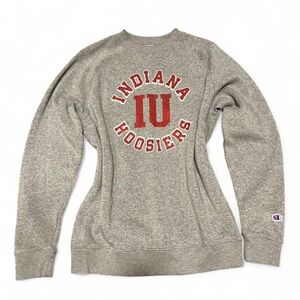 Champion Gray IU Hoosiers Crewneck Sweatshirt